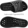 imageShower Shoes for Womens Mens Pool Slides with Arch Support Quick Dry Beach Sandals Comfortable Summer Open Toe Bathroom Slippers with Drainage Holes Indoor OutdoorBlack260 US 8595 Women78 Men