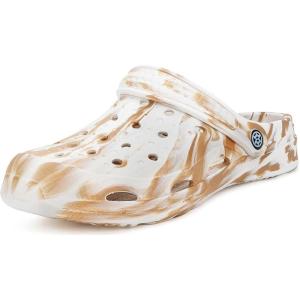 imageMens Womens Garden Clogs Shoes with Arch Support Unisex Gardening Slip on Sandals Beach Slippers Shoes ClogWhiteKhaki