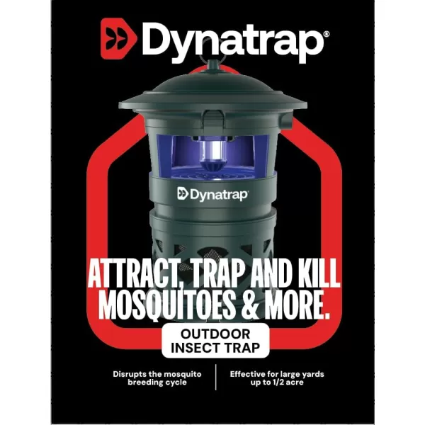 DynaTrap DT1130SR 1/2 Acre Mosquito &amp; Flying Insect Outdoor Trap and Killer – Kills Mosquitoes, Flies, Wasps, Gnats, &amp; Other Flying Insects