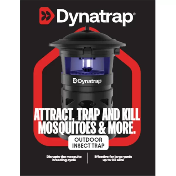 DynaTrap DT1130SR 1/2 Acre Mosquito &amp; Flying Insect Outdoor Trap and Killer – Kills Mosquitoes, Flies, Wasps, Gnats, &amp; Other Flying Insects