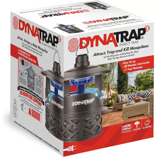DynaTrap DT160-TUNSR Mosquito &amp; Flying Insect Trap – Kills Mosquitoes, Flies, Gnats, Wasps, &amp; Other Flying Insects – Protects up to 1/4 Acre