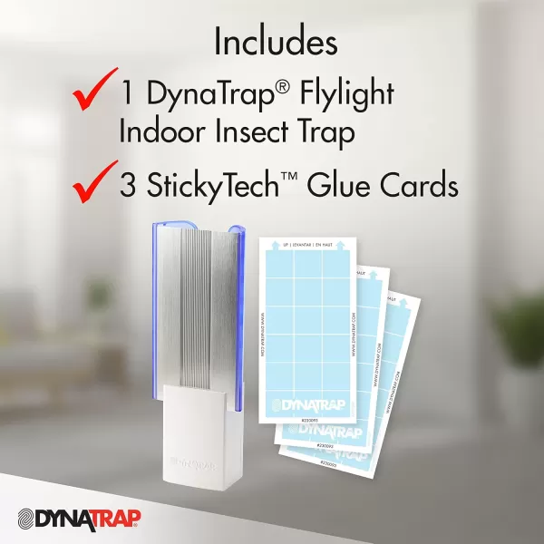 DynaTrap DT3009-1003P Flylight Indoor Plug-In Fly Trap for Flies, Fruit Flies, Moths, Gnats, &amp; Other Flying Insects – Protects up to 600 Sq Ft