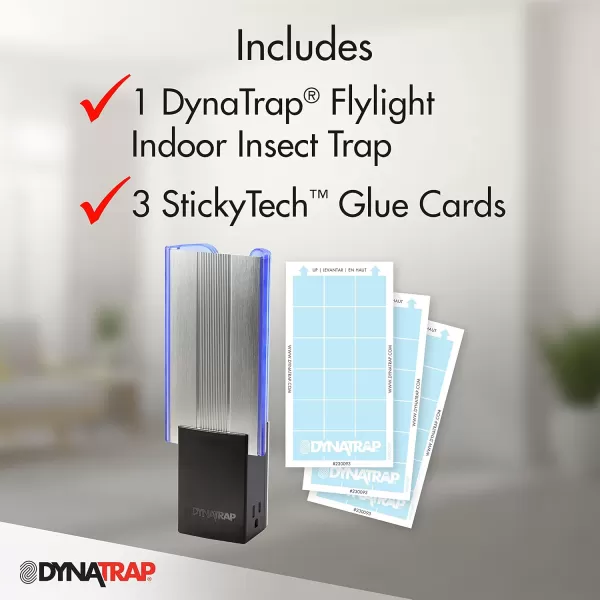 DynaTrap DT3009-1003P Flylight Indoor Plug-In Fly Trap for Flies, Fruit Flies, Moths, Gnats, &amp; Other Flying Insects – Protects up to 600 Sq Ft