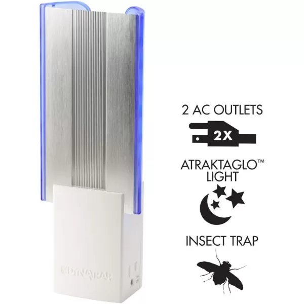 DynaTrap DT3009-1003P Flylight Indoor Plug-In Fly Trap for Flies, Fruit Flies, Moths, Gnats, &amp; Other Flying Insects – Protects up to 600 Sq Ft