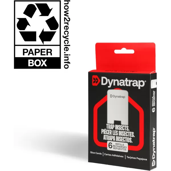 Dynatrap 23007 Glue Card Refills for Indoor Dynatrap Fly Trap Models DT3007 and DT3007W - 6 Glue Card Refills