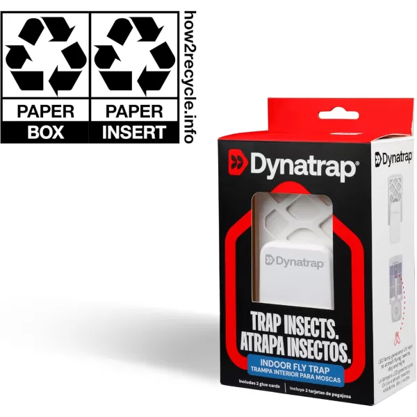 Dynatrap DT3007 Indoor Plug-in Fly Trap for Flies, Fruit Flies, Moths, Gnats, and Other Flying Insects - 1 Black Device + 2 Glue Cards