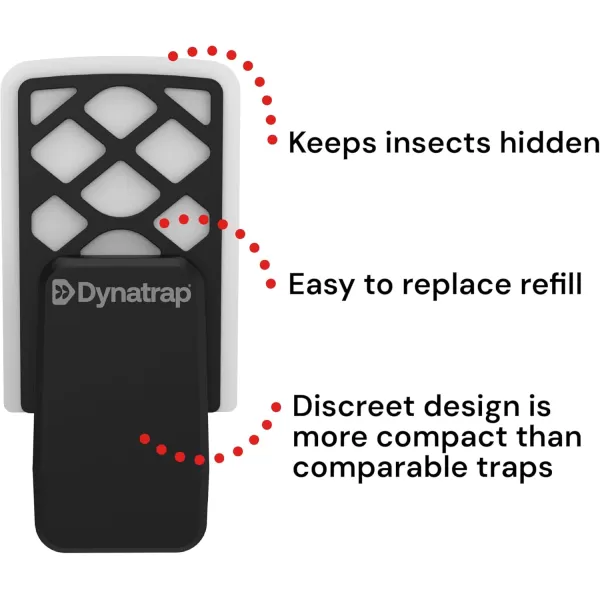 Dynatrap DT3007 Indoor Plug-in Fly Trap for Flies, Fruit Flies, Moths, Gnats, and Other Flying Insects - 1 Black Device + 2 Glue Cards