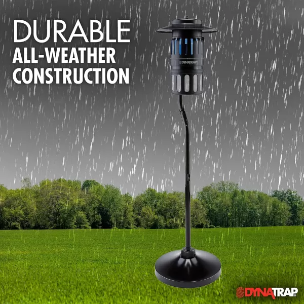 Dynatrap Smokeless Durable All Weather Whisper Quiet 1/2 Acre Coverage Flying Insect Trap with Pole Stand and Water Tray, Black