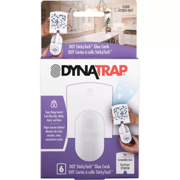 DynaTrap 23005-0612 DOT StickyTech Replacement Indoor Flying Insect Trap Glue Cards - 6 Pack