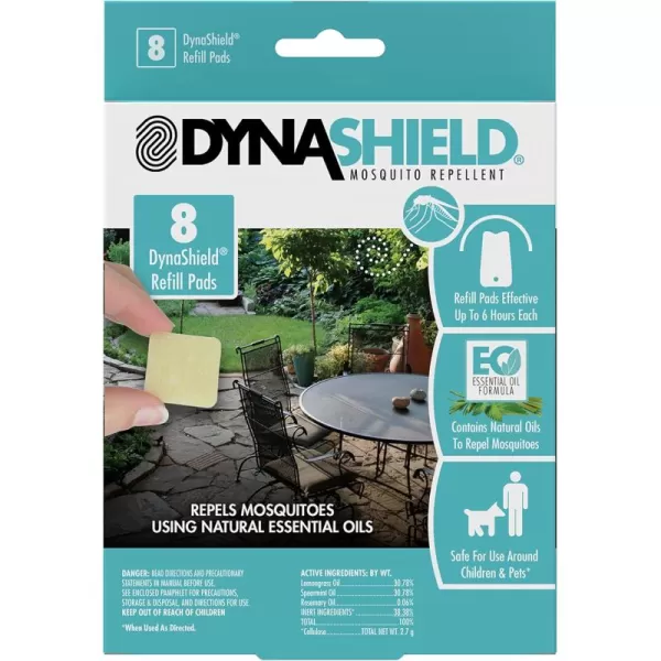 DynaTrap DS1000R8SR DynaShield Repellent 8 Pack, 8 Refill Pads, White