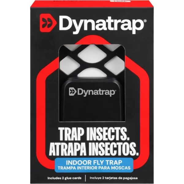 Dynatrap DT3007 Indoor Plug-in Fly Trap for Flies, Fruit Flies, Moths, Gnats, and Other Flying Insects - 1 Black Device + 2 Glue Cards
