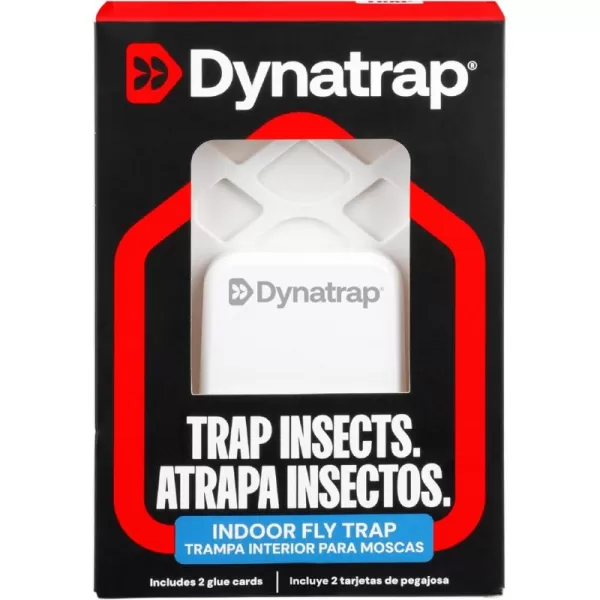 Dynatrap DT3007 Indoor Plug-in Fly Trap for Flies, Fruit Flies, Moths, Gnats, and Other Flying Insects - 1 Black Device + 2 Glue Cards