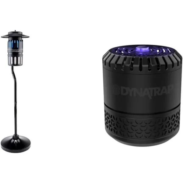 Dynatrap Smokeless Durable All Weather Whisper Quiet 1/2 Acre Coverage Flying Insect Trap with Pole Stand and Water Tray, Black