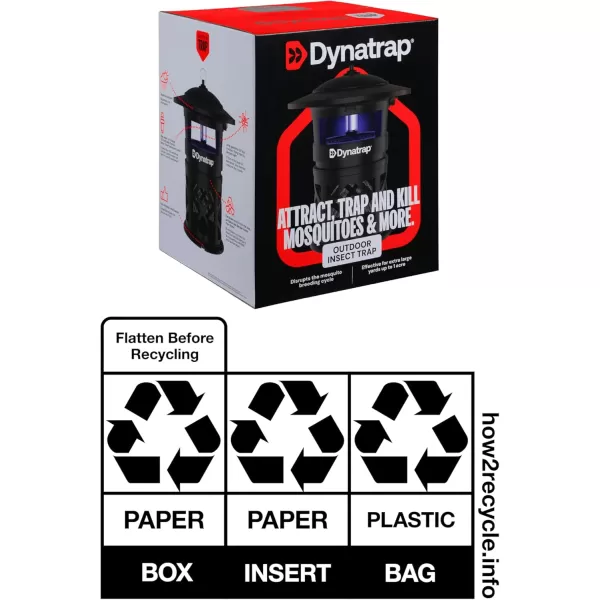 DynaTrap DT2030GRSR 1 Acre Mosquito ampamp Flying Insect Outdoor Trap and Killer  Kills Mosquitoes Flies Wasps Gnats ampamp Other Flying Insects  Green1 Acre Black Trap