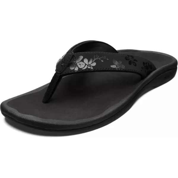 OLUKAI Ohana Womens Beach Sandals QuickDry FlipFlop Slides Water Resistant Wet Grip Soles ampamp Compression Molded FootbedBlackOrchid