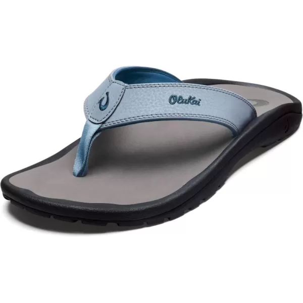 OluKai Ohana Mens Beach Sandals QuickDry FlipFlop Slides Water Resistant ampamp Lightweight Compression Molded Footbed ampamp UltraSoft Comfort FitSea Ice Charcoal