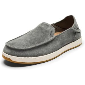 imageOLUKAI Kakaha Nia Mens Leather Sneakers Supple FullGrain Leather Shoes DropIn Heel ampamp All Weather Rubber SolesAshAsh