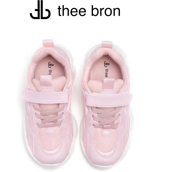 THEE BRON Boys Girls Athletic Sneakers Walking Lightweight Kids Running Tennis ShoesAm01pink
