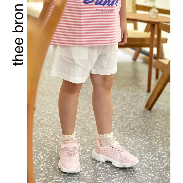 THEE BRON Boys Girls Athletic Sneakers Walking Lightweight Kids Running Tennis ShoesAm01pink