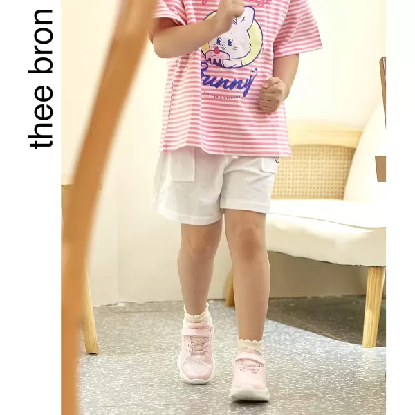 THEE BRON Boys Girls Athletic Sneakers Walking Lightweight Kids Running Tennis ShoesAm01pink