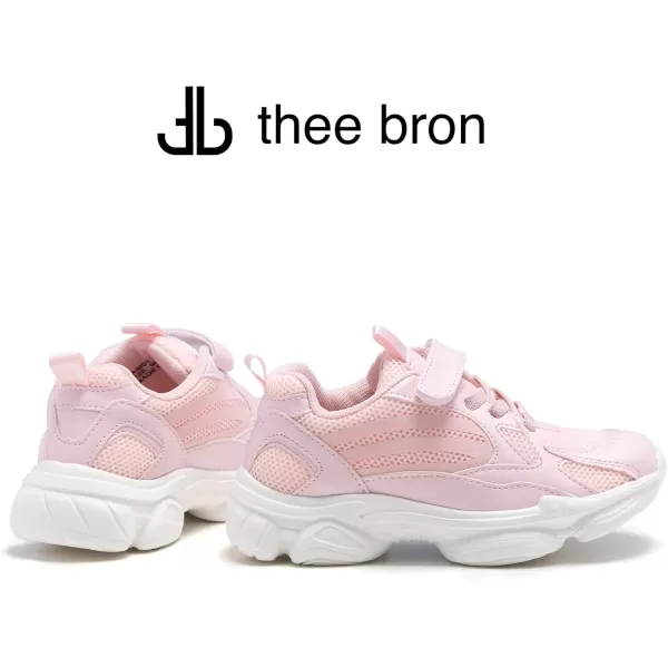 THEE BRON Boys Girls Athletic Sneakers Walking Lightweight Kids Running Tennis ShoesAm01pink