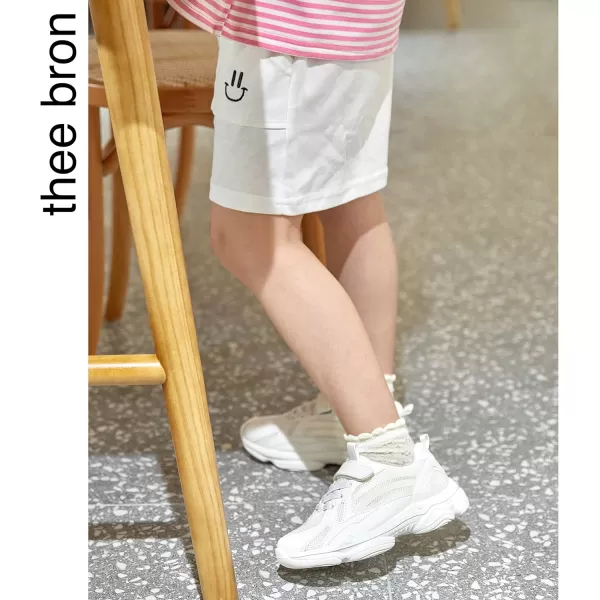 THEE BRON Boys Girls Athletic Sneakers Walking Lightweight Kids Running Tennis ShoesAm01white