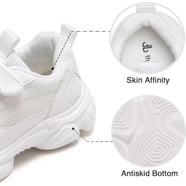 THEE BRON Boys Girls Athletic Sneakers Walking Lightweight Kids Running Tennis ShoesAm01white