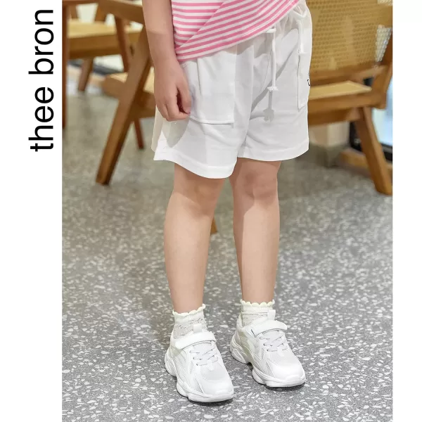 THEE BRON Boys Girls Athletic Sneakers Walking Lightweight Kids Running Tennis ShoesAm01white