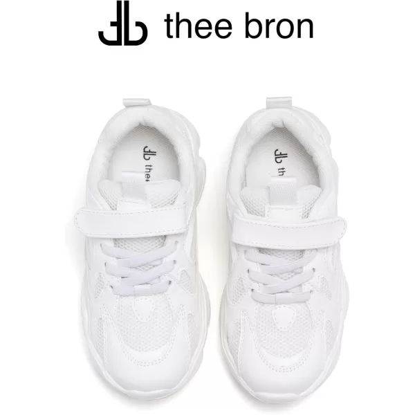 THEE BRON Boys Girls Athletic Sneakers Walking Lightweight Kids Running Tennis ShoesAm01white