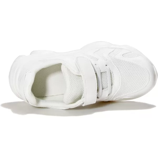 THEE BRON Boys Girls Athletic Sneakers Walking Lightweight Kids Running Tennis ShoesAm02white