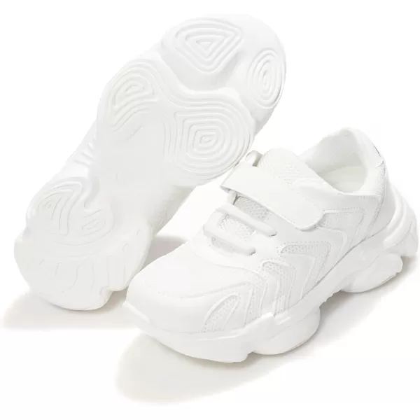 THEE BRON Boys Girls Athletic Sneakers Walking Lightweight Kids Running Tennis ShoesAm02white