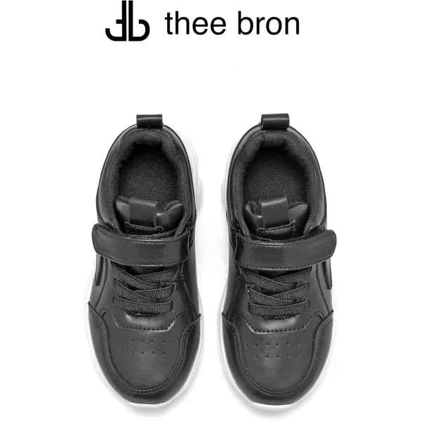 THEE BRON Boys Girls Athletic Sneakers Walking Lightweight Kids Running Tennis ShoesAm03black