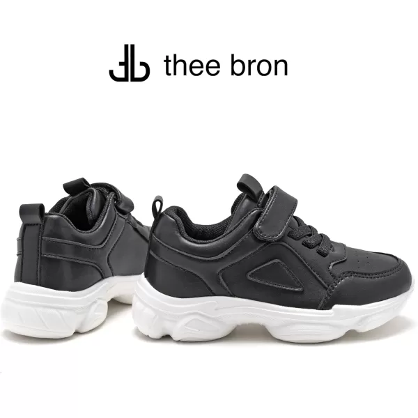 THEE BRON Boys Girls Athletic Sneakers Walking Lightweight Kids Running Tennis ShoesAm03black