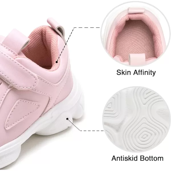 THEE BRON Boys Girls Athletic Sneakers Walking Lightweight Kids Running Tennis ShoesAm03pink