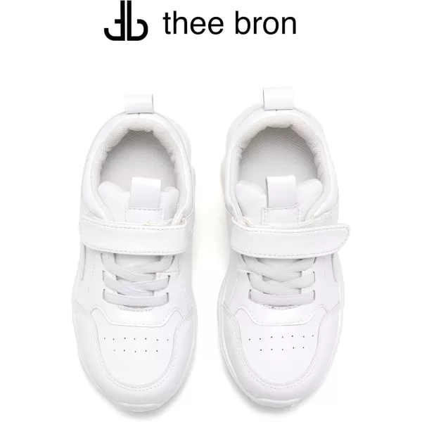 THEE BRON Boys Girls Athletic Sneakers Walking Lightweight Kids Running Tennis ShoesAm03white