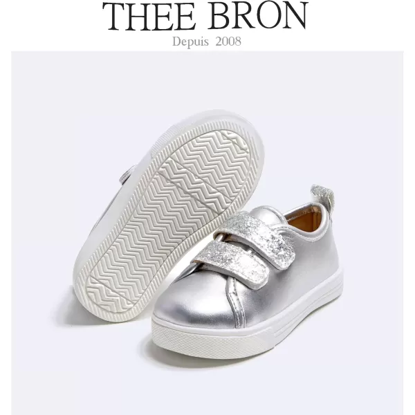 THEE BRON Boys Girls Athletic Sneakers Walking Lightweight Kids Running Tennis ShoesAs24silver