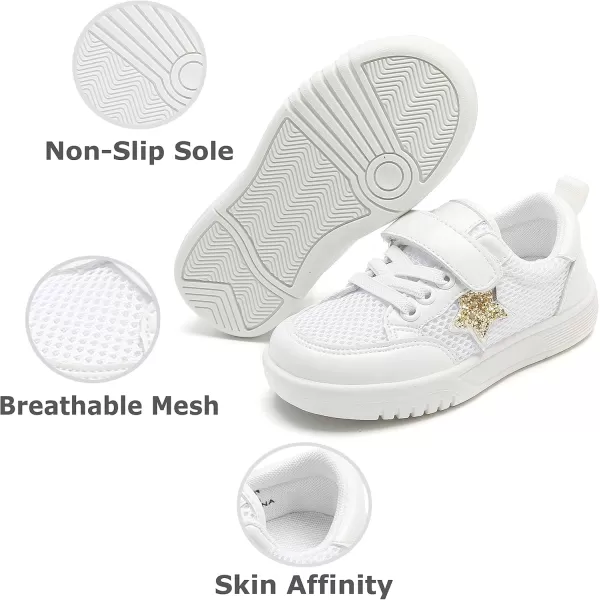 THEE BRON Boys Girls Athletic Sneakers Walking Lightweight Kids Running Tennis ShoesAs26gold
