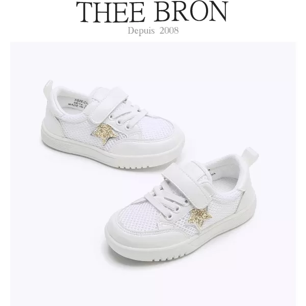 THEE BRON Boys Girls Athletic Sneakers Walking Lightweight Kids Running Tennis ShoesAs26gold