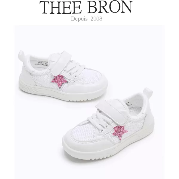 THEE BRON Boys Girls Athletic Sneakers Walking Lightweight Kids Running Tennis ShoesAs26white