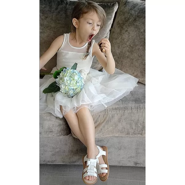 THEE BRON Girls Comfort Sandals Kids Shoes Sandals Filles SandalesTb2108white