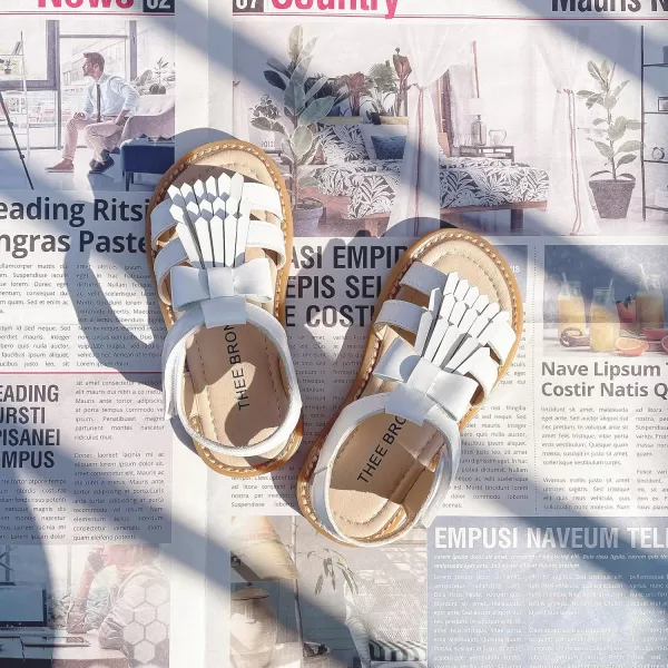 THEE BRON Girls Comfort Sandals Kids Shoes Sandals Filles SandalesTb2108white
