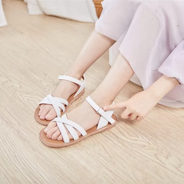 THEE BRON Girls Comfort Sandals Kids Shoes Sandals Filles SandalesTb2202white