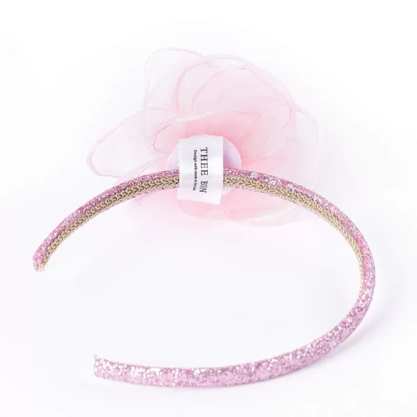 THEE BRON Girls Headband Twinkle Glitter Hairband Bow Hair Accessories 2 headband PinkWhite1 Flower  Pink