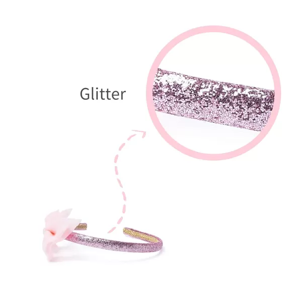 THEE BRON Girls Headband Twinkle Glitter Hairband Bow Hair Accessories 2 headband PinkWhite1 headband  Pink