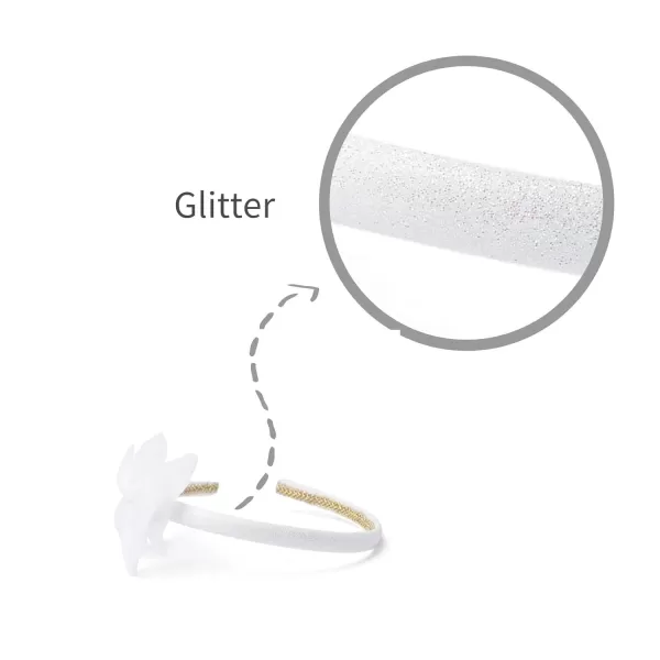 THEE BRON Girls Headband Twinkle Glitter Hairband Bow Hair Accessories 2 headband PinkWhite1 headband  White