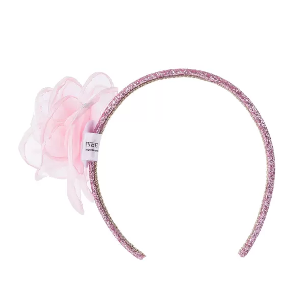 THEE BRON Girls Headband Twinkle Glitter Hairband Bow Hair Accessories 2 headband PinkWhite2 Flower  Pink