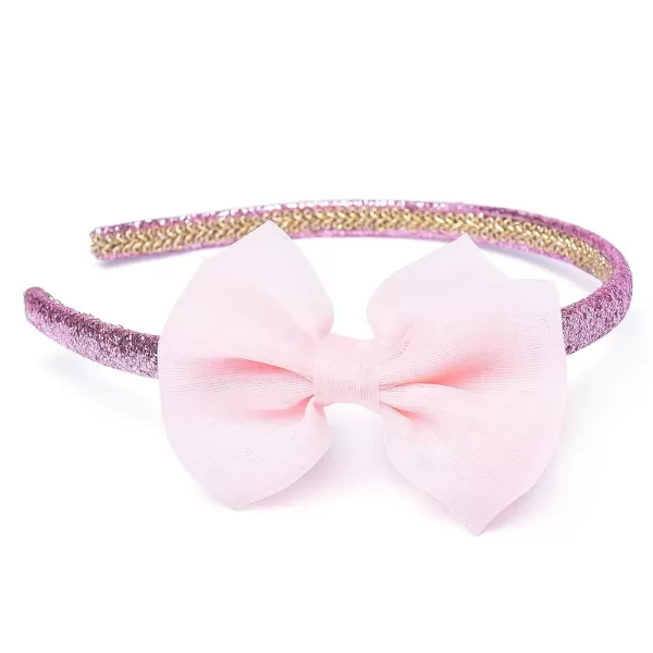THEE BRON Girls Headband Twinkle Glitter Hairband Bow Hair Accessories 2 headband PinkWhite2 headband Pink