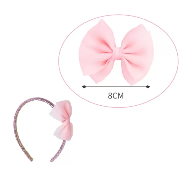 THEE BRON Girls Headband Twinkle Glitter Hairband Bow Hair Accessories 2 headband PinkWhite2 headband PinkWhite