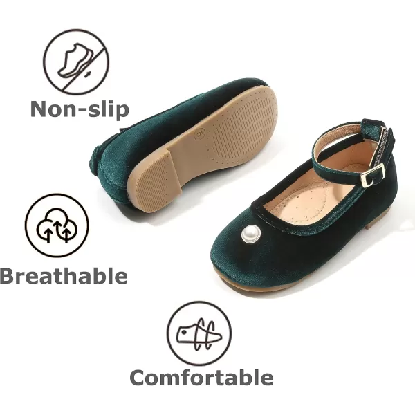 THEE BRON Girls Princess Dress Shoes for Little Girls Zapatos de PrincesaAf334green