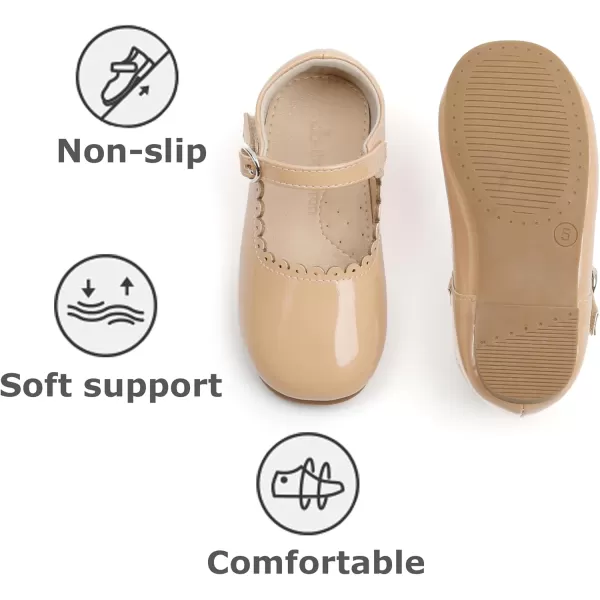 THEE BRON Girls Princess Dress Shoes for Little Girls Zapatos de PrincesaAf406beige